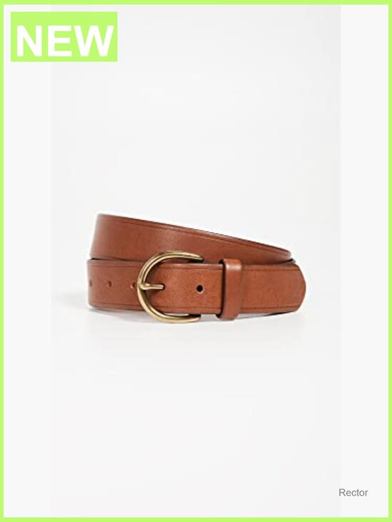 Medium Perfect Leather Belt - Gold-Tone Buckle, 1.25in Width